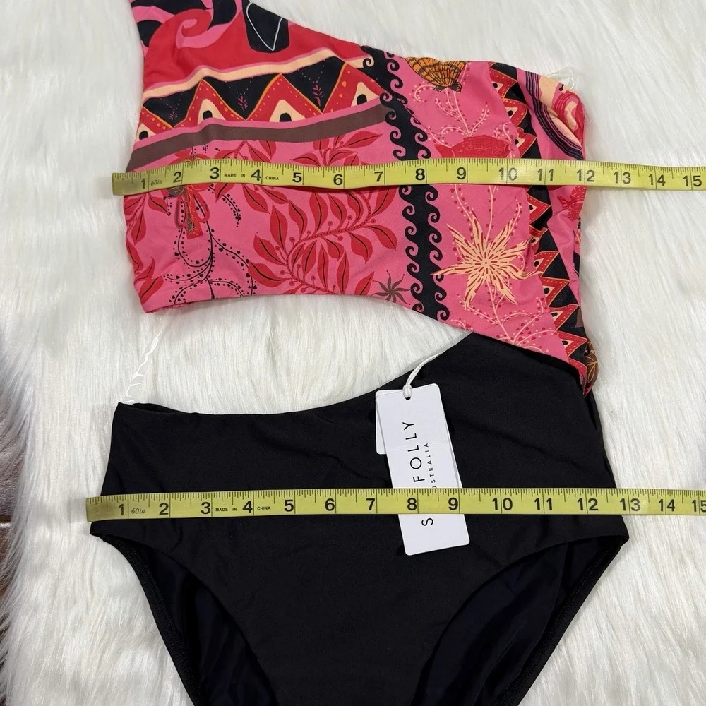 Seafolly Size US 6 / AU 10 Atlantis One Shoulder‎ Cut Out One Piece Swimsuit